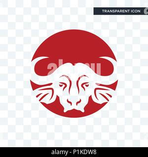 Buffalo marchio icona vettore isolato su sfondo trasparente, Buffalo il logo del marchio concept Illustrazione Vettoriale