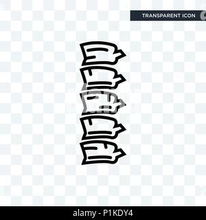 La colonna vertebrale ossea icona vettore isolato su sfondo trasparente, colonna vertebrale ossea concetto del logo Illustrazione Vettoriale