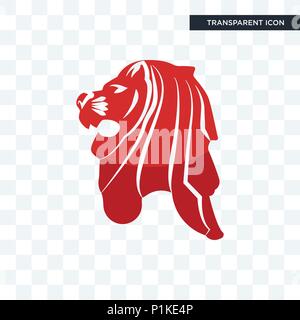 Singapore lion icona vettore isolato su sfondo trasparente, Singapore lion concetto del logo Illustrazione Vettoriale