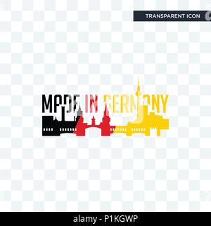 Realizzata in Germania icona vettore isolato su sfondo trasparente realizzata in Germania il concetto di logo Illustrazione Vettoriale