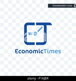 Tempi economici icona vettore isolato su sfondo trasparente, economico volte concetto del logo Illustrazione Vettoriale