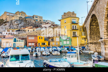 Marsiglia, Francia, marzo 2018, la baia di Vallon Des Auffres nel 7° distretto vicino al Mar Mediterraneo Foto Stock