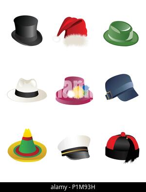 Hat impostato Illustrazione Vettoriale