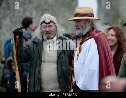 Equinozio di primavera viene celebrata a Stonehenge, Wiltshire 20/03/2016 Foto Stock