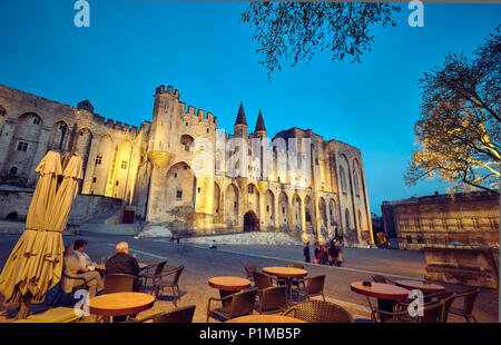 Il palazzo papale. UNESCO - Sito Patrimonio dell'umanità. Avignon. Provence-Alpes-Côte d'Azur. Francia Foto Stock