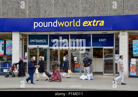 Il legno ramo verde di poundworld extra Londra nord N22 REGNO UNITO Foto Stock