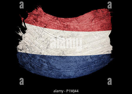 Grunge Nederland bandiera. Nederlands bandiera con texture grunge. Tratto di pennello. Foto Stock