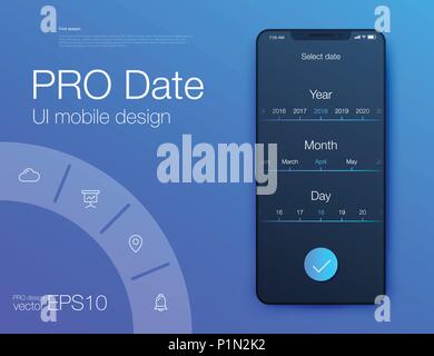 Data applicazione UI design concept Illustrazione Vettoriale