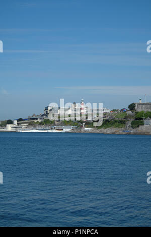 Plymouth Hoe visto dal molo Mountbatten in Devon Foto Stock