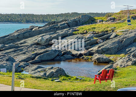 Cape Forchu Lightstation aree salotto. Cape Forchu, Nova Scotia, Canada Foto Stock