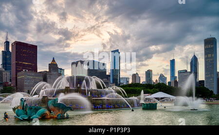 Buckingham Fountain di Grant Park di Chicago Foto Stock
