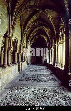 Monasterio de / La Oliva monastero; chiostro gotico (cisterciense). Foto Stock