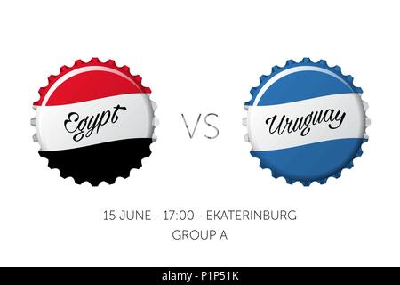 La Russia World Cup 2018 - Egitto vs Uruguay - 15 giugno Illustrazione Vettoriale