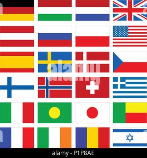 Flag impostato Illustrazione Vettoriale