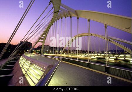 Felipe II o Bac de Roda bridge (dall'architetto Santiago Calatrava). Foto Stock