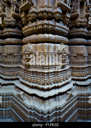 Dettagli architettonici in Jaisalmer Fort, uno dei più grandi completamente conservate fortezze in tutto il mondo; Jaisalmer, Rajasthan, India Foto Stock