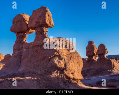 Hoodoos, Goblin Valley State Park, Hanksville, Utah. Foto Stock