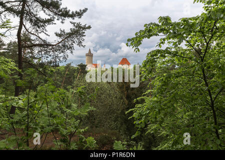 Kokořín - castello, situato a 14 chilometri a nord-est della città di Melnik. Fu costruita nella prima metà del XIV secolo Foto Stock