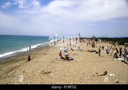 Spagna - Catalogna - Baix Llobregat (distretto) - Barcellona. El Prat del Llobregat, playa / Platja de El Prat de Llobregat. Foto Stock