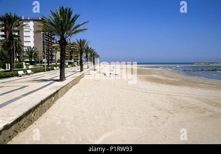 Spagna - Catalogna - Baix Penedés (distretto) - Tarragona. Cunit / Calafell, playa / Platja de Cunit. Foto Stock