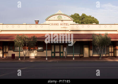 Australian Gold mining town hotel architettura, Leonora Australia Occidentale Foto Stock