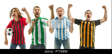 Collage circa le emozioni degli appassionati di calcio Foto Stock