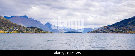 Il lago di Wakatipu vicino a Queenstown, Nuova Zelanda Foto Stock