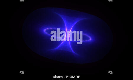 Supermassive Black Hole feste del caldo disco di accrescimento intorno a. Campo magnetico, Singularity, onde gravitazionali e lo spacetime Concept Foto Stock