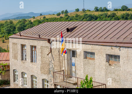 Bandiera del Nagorno Karabakh - Artsakh repubblica sulla casa Foto Stock