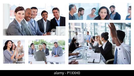 Il lavoro di squadra business meeting collage Foto Stock