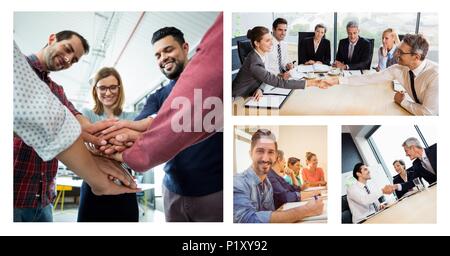 Il lavoro di squadra business meeting collage Foto Stock