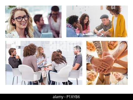 Il lavoro di squadra incontro collage Foto Stock