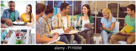 Il lavoro di squadra incontro collage Foto Stock