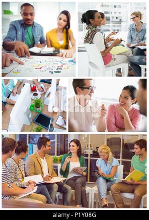 Il lavoro di squadra incontro collage Foto Stock