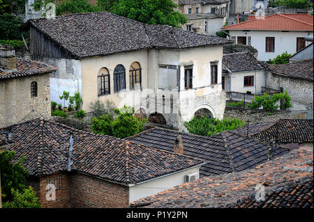 Berat, Albania, vista sull'Daecher della città Foto Stock