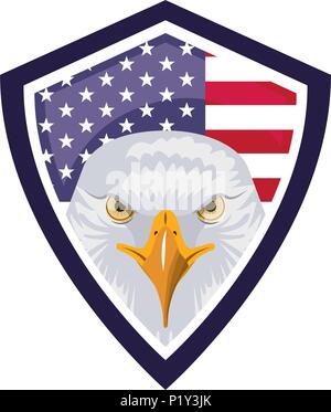 American Eagle bandiera degli Stati Uniti emblema scudo illustrazione vettoriale Illustrazione Vettoriale