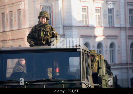 Le truppe di artiglieria e la raccolta annuale di Independence Day festival: Kuninga, Tallinn, Estonia Foto Stock