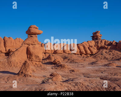 Hoodoos, Goblin Valley State Park, Hanksville, Utah. Foto Stock