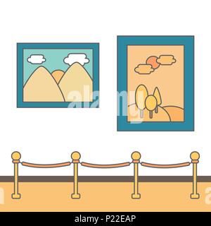 Arte da museo mostra gallery Appartamento illustrazione vettoriale Illustrazione Vettoriale