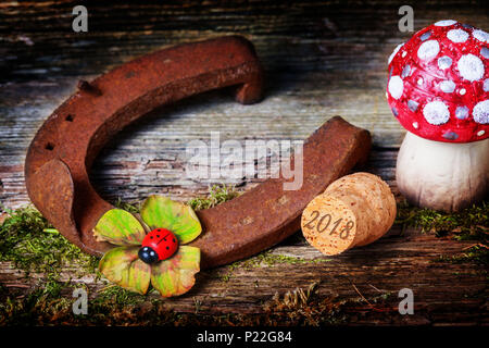 Biglietto di auguri, Felice Anno Nuovo 2018 Foto Stock