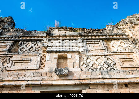 Le antiche rovine Maya, Convento un quadrangolo Uxmal sito archeologico, Yucatan, Messico Foto Stock