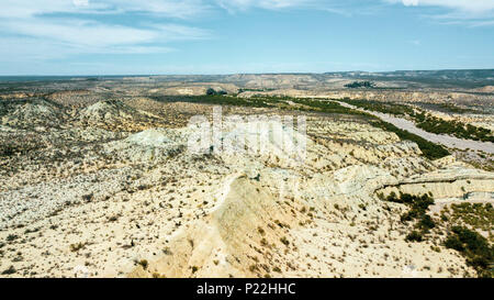 Antenna vista panoramica del deserto della penisola della Baja California nel nord del Messico Foto Stock