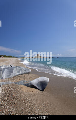 L'Italia, Sardegna, East coast, Ogliastra, Bari Sardo, Torre di Bari, Marina di Bari, spiaggia, rock, Foto Stock