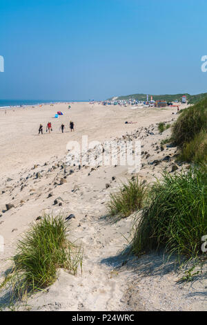 Sulla spiaggia di Baltrum, Est Frisone isola, Bassa Sassonia, Germania, Badestrand an der Nordsee, Baltrum, Ostfriesland, Niedersachsen, Deutschland Foto Stock