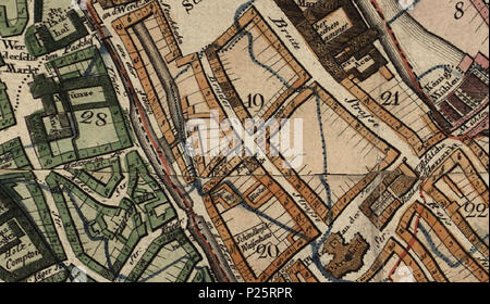 . Deutsch: 1811 Umgebung der Bruderstraße 1-45, Bezirk 19 - Brüdernstraßen, Grundriss von Berlin, mit Stadtbezirke / von neuem aufgenommen und mit der Genehmigung Königl. Academie der Wissenschaften caldaia a recupero. von J. C. Selter. Gestochen von C. Mare, 1811 . 1811. Questo file è privo di informazioni sull'autore. 1811 Umgebung der Wallstraße Umgebung der Bruderstraße 1-45, Bezirk 19 - Brüdernstraßen 1 1811.Bruederstrasse 1 19.3068 Foto Stock