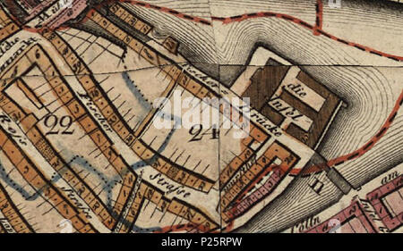 . Deutsch: 1811 Umgebung der An der Fischerbrücke 1-37, Bezirk 21 - Insel, Grundriss von Berlin, mit Stadtbezirke / von neuem aufgenommen und mit der Genehmigung Königl. Academie der Wissenschaften caldaia a recupero. von J. C. Selter. Gestochen von C. Mare, 1811 . 1811. Questo file è privo di informazioni sull'autore. 1811 Umgebung der Wallstraße Umgebung der An der Fischerbrücke 1-37, Bezirk 21 - Insel 1 1811.Fischer Bruecke 1 27.3068 Foto Stock