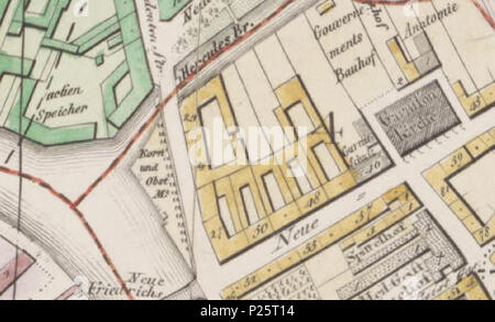 . Deutsch: Umgebung der Burgstraße 22-29, Bezirk 4 - guarnigione Kirche (Friedrichsstraße, Neue 41-65,Spittelhof 1-3, Garnisonkirche, Hinter der 1-3, Spandauerstraße 1-3,il 78-81), Grundriss von Berlin / aufgenommen und gezeichnet mit der Genehmigung Königlich Academie der Wissenschaften von Jean Chrétien. Berlino : Schropp, 1846 . 1846. Questo file è privo di informazioni sull'autore. 1846 Umgebung der Burgstraße 22-29, Bezirk 4 - guarnigione Kirch (Friedrichsstraße, Neue 41-65,Spittelhof 1-3, Garnisionkirche, Hinter der 1-3, Spandauerstraße 1-3,il 78-81) 2 1846.Burgstrasse 22 29.3068 Foto Stock