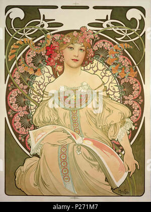 . Čeština: Snění . 1897. Alphonse Mucha (1860-1939) nomi alternativi Alphonse Maria Mucha Descrizione Czech-Austro-ungherese poster artist, litografo, fotografo, designer grafico, pittore e francobollo designer fotografo cecoslovacco, pittore illustratore e patriota. A prescindere dalla sua produzione artistica era un avvocato per l'unificazione di Czekoslovakia per la quale ha progettato il primo delle banconote in euro nel 1918. Data di nascita e morte 24 Luglio 1860 14 Luglio 1939 Luogo di nascita e morte Ivančice, Austria-Ungheria Praga, Cecoslovacchia sede di lavoro Vienna e Monaco di Baviera; autore di Parigi Foto Stock