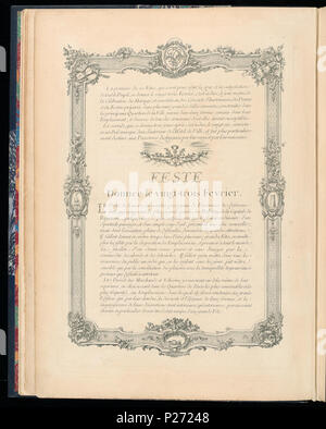 . Inglese: legato Stampa (Francia) . Inglese: pagina di testo con bordo elaborate decorazioni, stampato sul recto e verso. I numeri di accessione per pagine con testo erano assegnati a lungo dopo che le pagine con le immagini incise era stata stabilita. La sequenza per le successive pagine di testo sono come segue: pagine di testo 1921-6-207-31/35, dopo incisione 1921-6-207-2 pagine di testo 1921-6-207-36/38, dopo incisione 1921-6-207-3 pagine di testo 1921-6-207-39, dopo incisione 1921-6-207-22 pagine di testo 1921-6-207-40/45, dopo incisione 1921-6-207-23 . prima del 1921 (acquisita data) 42 vincolato stampare (Francia) (CH) 18736171-2 Foto Stock