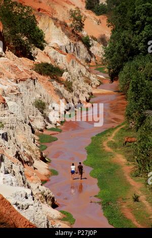 Flusso di Fairy( Red River tra rocce e jungle) in Mui Ne, Vietnam. Foto Stock